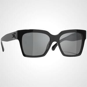 New CHANEL Sunglasses Black Butterfly Gold Polarized Gray Lens